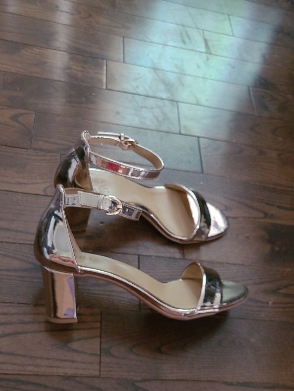 New Naturalizer Vera Rose Gold Ankle-Strap Block Heel Sandals - Women Size 9 - Picture 8 of 13